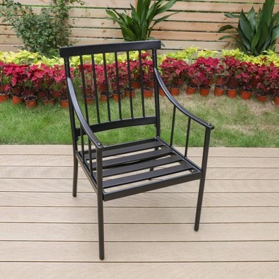 2pk Outdoor Steel Arm Chairs With Cushions - Captiva Designs 10 2pk Outdoor Steel Arm Chairs With Cushions - Captiva Designs - Image 8
