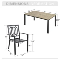 Captiva Designs 7pc Patio Dining Driftwood Finished Rectangle Steel Table & Metal Arm Chairs 26 Captiva Designs 7pc Patio Dining Driftwood Finished Rectangle Steel Table & Metal Arm Chairs -Furniture GUEST 7d93243b caf4 45e6 9b93 3c9f944dcc05
