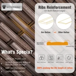 Captiva Designs 7pc Outdoor Wicker Rattan Patio Half-Moon Curved Sectional Sofa Set With Cushioned Ottoman -Furniture GUEST 7de2f886 e221 469f 97eb d35d91fd44ed 2