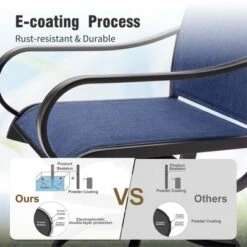 Captiva Designs 9pc Patio Dining Set With Slat-top Adjustable Steel Rectangle Table & Textilene Swivel Chairs -Furniture GUEST 7e111ccb 0e1f 4439 9256 19df18f164e9 4