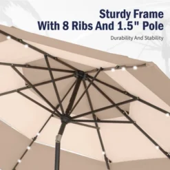 Captiva Designs 10ft Vented Patio Umbrella With 8 Sturdy Ribs For Garden, Poolside & Lawn -Furniture GUEST 7e1e31e6 6f66 40c4 a1c4 fa84bd815bc8