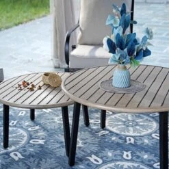 Captiva Designs 8-Seat Half-Moon Curved Outdoor Patio Conversation Set With Coffee Tables -Furniture GUEST 7e33243d dcb0 4f28 b127 b7d183ecb8b1