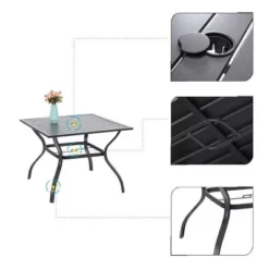 5PC Patio Dining Set With 37" Square Table & Swivel Chairs - Captiva Designs -Furniture GUEST 7ed02ddb 89e0 4776 80aa dcdc4a0dc347