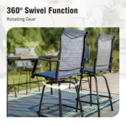 Captiva Designs 7pc Slatted Top Rectangle Metal Bar Table With X-Shaped Cross Bracket & Sling Swivel Bar Stools -Furniture GUEST 7fca3dbc 0c00 40db a9cd 089125d4e6cc 1