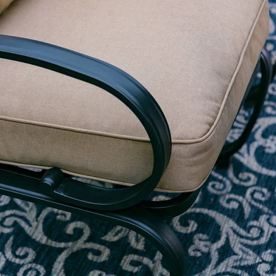 Captiva Designs 7pc Outdoor Dining Set With C-Spring Motion Chairs & Metal Table With Umbrella Hole 11 Captiva Designs 7pc Outdoor Dining Set With C-Spring Motion Chairs & Metal Table With Umbrella Hole - Image 9