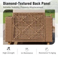 Captiva Designs Outdoor Patio Modular Furniture Sectional Wicker Sofa Set With 9.8 Inch Thick Cushions -Furniture GUEST 8158e5de 07ac 468a 9684 1485c9e3e56c