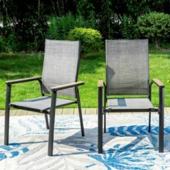 5pc Patio Dining Set With Mesh Square Table & Aluminum Frame Sling Chairs - Captiva Designs: Outdoor Furniture Ensemble -Furniture GUEST 8213f2b3 c1a6 409f b9db 0216566493c7