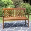 Outdoor Poplar Wood Loveseat Bench - Natural - Captiva Designs -Furniture GUEST 82508126 fece 4640 bb16 a3096c01e971