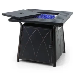 5pc Patio Dining Set With 28" Square Gas Fire Pit Table & Swivel Arm Chairs - Captiva Designs: Outdoor Seating, Rust-Resistant -Furniture GUEST 8266d358 5e8c 4630 a9e0 eec978f6ec9a 1