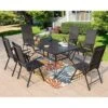 7pc Patio Dining Set Rectangular Table With Umbrella Hole & Folding Reclining Chairs - Captiva Designs 2 7pc Patio Dining Set Rectangular Table With Umbrella Hole & Folding Reclining Chairs - Captiva Designs -Furniture GUEST 829da11f 9d07 400b 8a0a aa3713677cc0