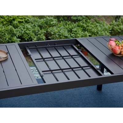 7pc Patio Dining Set With Expandable Steel Table & Metal Padded Arm Chairs - Captiva Designs 6 7pc Patio Dining Set With Expandable Steel Table & Metal Padded Arm Chairs - Captiva Designs - Image 4