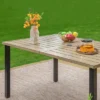 7pc Patio Dining Set With Wood Grain Tabletop & Metal Padded Arm Chairs - Captiva Designs -Furniture GUEST 84a5cb8a b7b8 4861 9697 5315089f8fbe