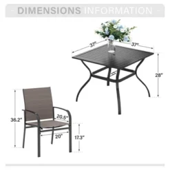 Captiva Designs 5pc Outdooe Patio Dining Set With Steel Frame Table & Quick-dry Sling Fixed Chairs 30 Captiva Designs 5pc Outdooe Patio Dining Set With Steel Frame Table & Quick-dry Sling Fixed Chairs -Furniture GUEST 84ba17bb 7bff 429f 84f8 2b68ec24a67e