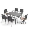 Captiva Designs 7pc Patio Dining Set With Slat-top Rectangle Steel Table & Metal Chairs 1 Captiva Designs 7pc Patio Dining Set With Slat-top Rectangle Steel Table & Metal Chairs -Furniture GUEST 8621f28f 0571 45fe b4e2 05dd20eecbaa