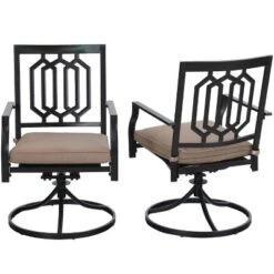 3pc Wrought Iron Patio Dining Set With Square Table With Umbrella Hole & Swivel Chairs - Captiva Designs 14 3pc Wrought Iron Patio Dining Set With Square Table With Umbrella Hole & Swivel Chairs - Captiva Designs -Furniture GUEST 86bc6053 5d98 4435 88f6 69c5517e089c