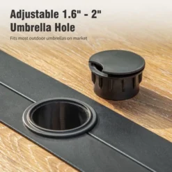 Captiva Designs 7pc Patio Dining Set With Wood-look Rectangle Steel Table & Sling Fixed Chairs -Furniture GUEST 8700f035 fe25 46e4 bf8a 32283c094ed7