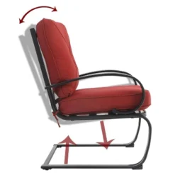 7pc Patio Dining Set With Rectangular Table With Umbrella Hole & Spring Motion Chairs - Burgundy - Captiva Designs -Furniture GUEST 87cc00cf a60f 4f8e b40f 52a76aa79d34