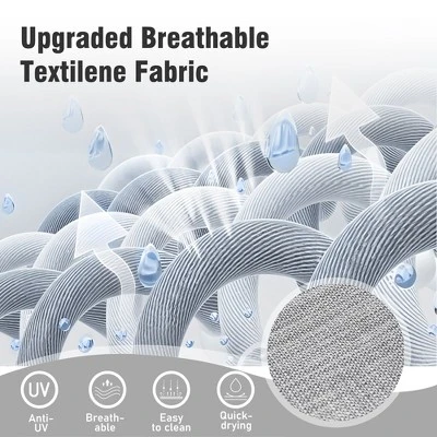 Captiva Designs 5pc Outdoor Patio Dining Set With Slat-top Table & Textilene Swivel Chairs 7 Captiva Designs 5pc Outdoor Patio Dining Set With Slat-top Table & Textilene Swivel Chairs - Image 5