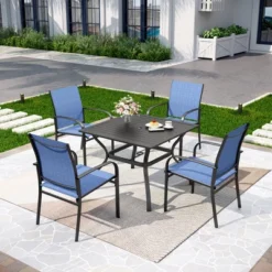 Captiva Designs 5pc Outdooe Patio Dining Set With Steel Frame Table & Quick-dry Sling Fixed Chairs 31 Captiva Designs 5pc Outdooe Patio Dining Set With Steel Frame Table & Quick-dry Sling Fixed Chairs -Furniture GUEST 8822ca39 d7c4 4381 b9cd 5336b79cce1f