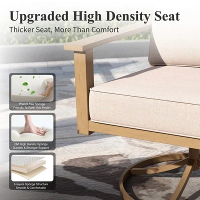 Captiva Designs 5PC Outdoor Patio Cross-Band Back Conversation Set With Thick Cushions For Deck, Garden, Or Poolside 9 Captiva Designs 5PC Outdoor Patio Cross-Band Back Conversation Set With Thick Cushions For Deck, Garden, Or Poolside - Image 7