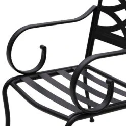 7pc Outdoor Dining Set With 6 Chairs With Seat & Back Cushions & Metal Rectangle Table With Umbrella Hole - Captiva Designs -Furniture GUEST 899226d2 24ef 4fbb 952a 0293a41ce3b2