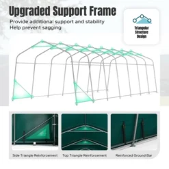 Captiva Designs 11 Ft. X 24 Ft. X 8.4 Ft. Heavy-Duty Portable Garage & Agricultural Shed With Galvanized Frame, Removable Doors And Walls -Furniture GUEST 89e36625 827a 4db2 a223 49949288dec2