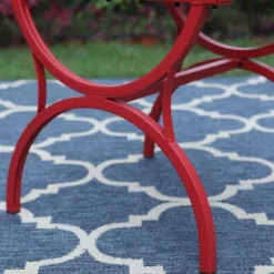 Outdoor Steel Single Seat Garden Arm Chair - Red - Captiva Designs -Furniture GUEST 8aeb7e93 8be4 4d3c 9dda 98d53462ce7a