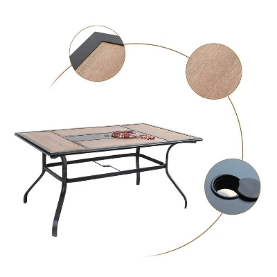 7pc Patio Set With Table & Sling Chairs - Captiva Designs 4 7pc Patio Set With Table & Sling Chairs - Captiva Designs - Image 2