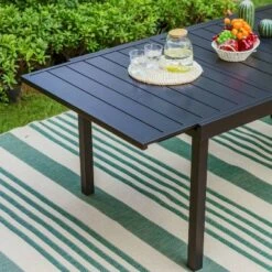 9pc Patio Dining Set With 360 Swivel Chairs With Cushions And Rectangle Concertina Steel Table - Captiva Designs -Furniture GUEST 8bf2d57a a6e4 4e04 8baf 0c2d45e913b9 1