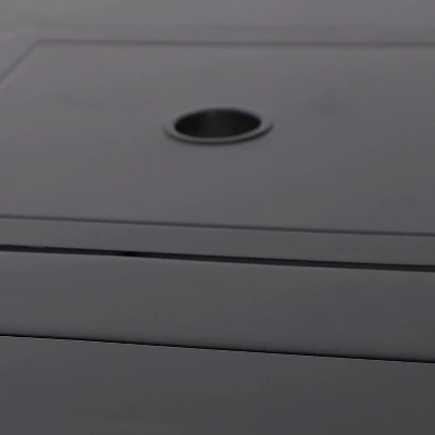 32" Outdoor Square Stainless Steel Bar Table With Umbrella Hole - Captiva Designs 5 32" Outdoor Square Stainless Steel Bar Table With Umbrella Hole - Captiva Designs - Image 3