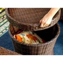 5pc Rattan Conversation Set With Chairs, Ottomans & Storage Side Table - Captiva Designs -Furniture GUEST 8d48cc5d 1307 4195 8519 2df7f7e33bed