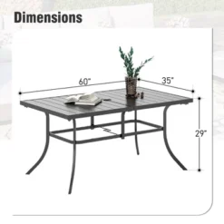 Captiva Designs 1pc Outdoor Patio Dining Steel Table With Umbrella Hole For 6 -Furniture GUEST 8d6e86bc 482b 4fb2 b862 177bd45e621c