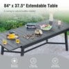 Captiva Designs 7pc Outdoor Expandable Rectangle Dining Table & Stackable Metal Chairs -Furniture GUEST 8f4c1c5c f0dd 4e8a b3ab bc7d340d06b2 2