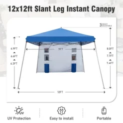 Captiva Designs 12’ X 12’ Slant Leg UV Block Sun Shade Canopy With Hardware Kits - Perfect For Outdoor Events -Furniture GUEST 8fc07bab c136 43a4 861b 85e14dbdb15a