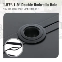 Captiva Designs 1pc Outdoor Patio Dining Steel Table With Umbrella Hole For 6 -Furniture GUEST 8fec686b 4128 4c49 b187 446691dfa628 10