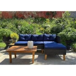 3pc Outdoor Acacia Wood Conversation Set With Sectional Sofa & Cushions - Captiva Designs 12 3pc Outdoor Acacia Wood Conversation Set With Sectional Sofa & Cushions - Captiva Designs -Furniture GUEST 91f45f28 dc98 469a aa78 928e3d56d5f6