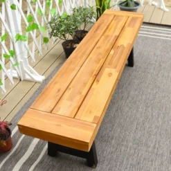 63" Rectangular Acacia Wood Patio Bench - Captiva Designs -Furniture GUEST 92084fdf 00c3 4500 99e6 08cdb5ad6638