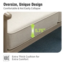 Captiva Designs 4PC Windsor Style Patio Outdoor Sofa Conversation Set With Armchairs For Deck Lawn Backyard -Furniture GUEST 92bc3ade 2de0 40a9 9cec 7b9ccb21d4bf