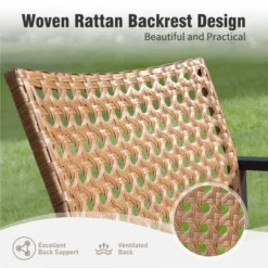 Captiva Designs 4pc Outdoor Patio Wicker Rattan Cushioned Conversation Set With Armchairs And Coffee Table -Furniture GUEST 92da6713 eb68 445a 9a63 d4e41faa87fe