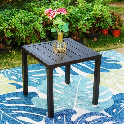 3pc Patio Dining Set With Small Square Side Table & Lightweight Sling Chairs - Captiva Designs: Outdoor Conversation Set 3 3pc Patio Dining Set With Small Square Side Table & Lightweight Sling Chairs - Captiva Designs: Outdoor Conversation Set