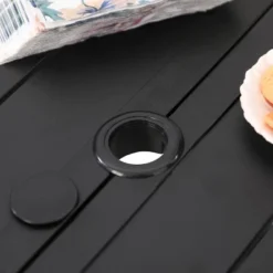 7pc Outdoor Dining Set With Svivel Chairs With Cushions & Large Metal Rectangle Table With Umbrella Hole - Captiva Designs -Furniture GUEST 9372e227 684d 4a17 8ef5 05bf9035b7f1