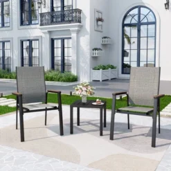 3pc Patio Dining Set With Small Square Side Table & Lightweight Sling Chairs - Captiva Designs: Outdoor Conversation Set 21 3pc Patio Dining Set With Small Square Side Table & Lightweight Sling Chairs - Captiva Designs: Outdoor Conversation Set -Furniture GUEST 93ae39de 93f5 47e0 b38b 80f2c3e44b12