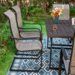 2pk Steel Patio Padded Sling C-Spring Arm Chairs - Captiva Designs -Furniture GUEST 93eaae55 6727 45a0 bbce d3a48b33e70f