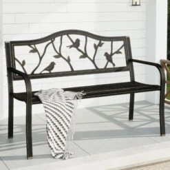 Captiva Designs Two Seat Cast Steel Garden Bench -Furniture GUEST 941eaac5 cbd7 4af0 9833 b44e841246bc