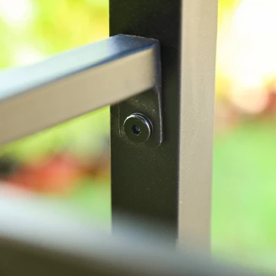 Outdoor Steel End Table - Black - Captiva Designs 7 Outdoor Steel End Table - Black - Captiva Designs - Image 5