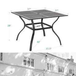 5pc Patio Dining Set With Steel Table & Dining Chairs - Captiva Designs -Furniture GUEST 95e13489 14db 4e96 b314 cb0df1955c14