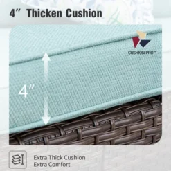 Captiva Designs 7pc Outdoor Patio Wicker Conversation Set With 4Cushioned Single Sofas For Garden Poolside Backyard -Furniture GUEST 9892d5b6 82b7 4844 82ad 8302cfbde586 1