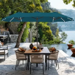 Captiva Designs 13ft Large Double-Sided Patio Umbrella, Outdoor Market Rectangle Umbrella (No Base) -Furniture GUEST 98ca44d7 eff9 4796 ab73 26cc3e68698a
