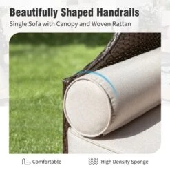 Captiva Designs Outdoor Oversized Brown Lounge Wicker Rattan Egg Chair With Cushion For Patio, Porch, Garden, Balcony, Indoo -Furniture GUEST 9978bf4c c122 4f49 98d1 682873a4737c