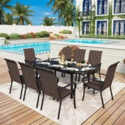 Rattan/Steel Patio Dining Arm Chairs - Captiva Designs 12 Rattan/Steel Patio Dining Arm Chairs - Captiva Designs -Furniture GUEST 9ba0c538 14ca 4480 9eb2 0ddffecb5103